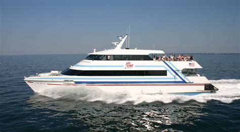 Hyline ferry - Two ferry lines - Hy-Line Cruises and the Steamship Authority - offer year-round service from Hyannis, Mass. to Nantucket. Also the Seastreak, travels from New Bedford (2 hours). The high-speed Seastreak also offers seasonal